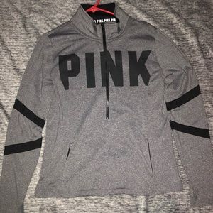Pink ultimate half zip jacket